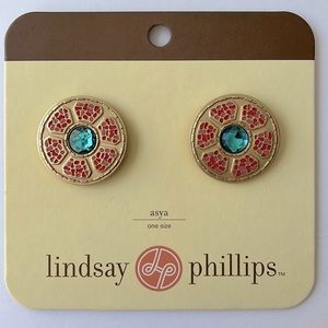 Snaps by Switch Flops red pink enamel turquoise crystals Lindsay Phillips NWT